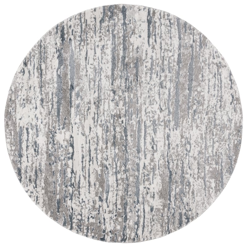 SAFAVIEH Century Iida Modern Abstract Rug - 6'7" Round - Grey/Navy - Round