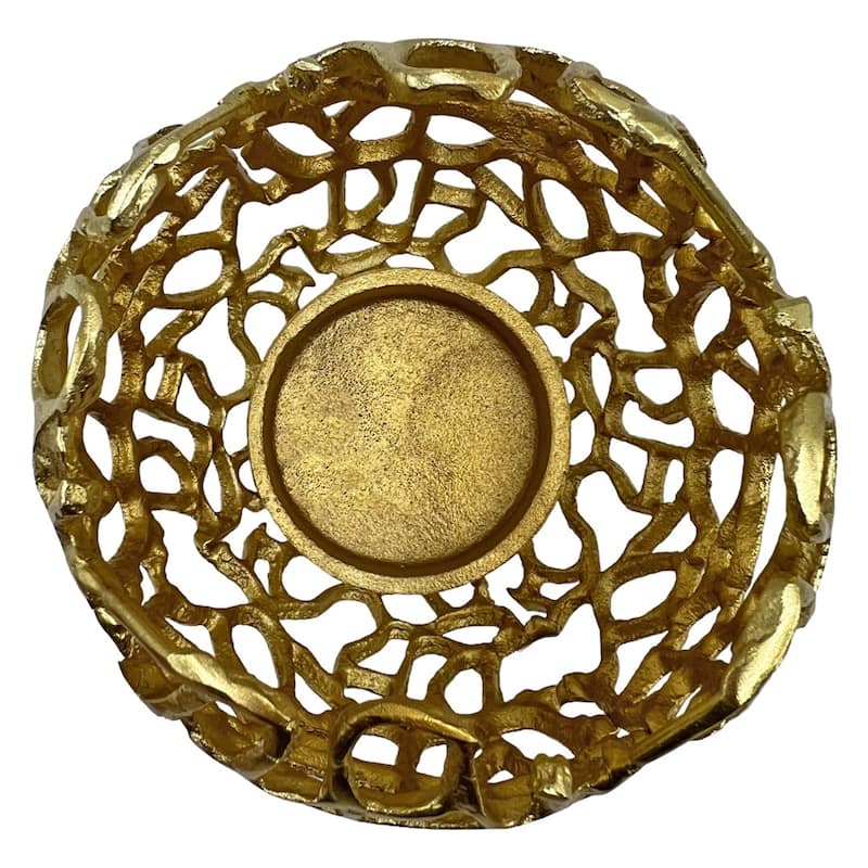 Decorative Handmade Aluminum Round Votive Candle holder Set of 2