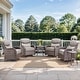 preview thumbnail 33 of 187, Outdoor Patio Sofa Swivel Chair with 6-Inch Thick Cushions Set 6PCS Swivel Chair w/ Table - Brwon Wicker Grey Cushion
