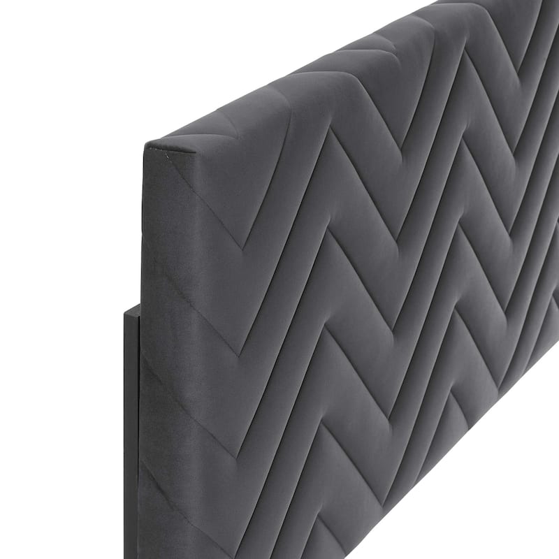 Mercy Chevron Tufted Performance Velvet Twin Headboard