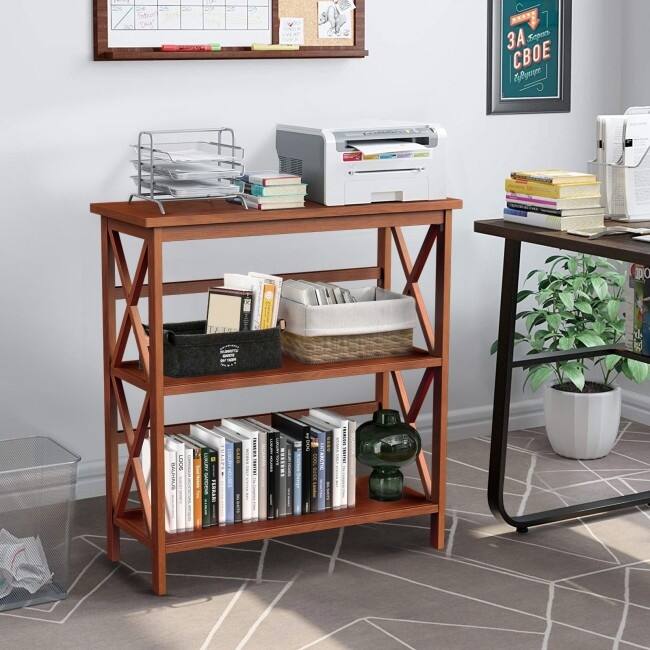 3-Tier Wooden Open Shelf Bookcase - 31" x 12.5" x34" (L x W x H)