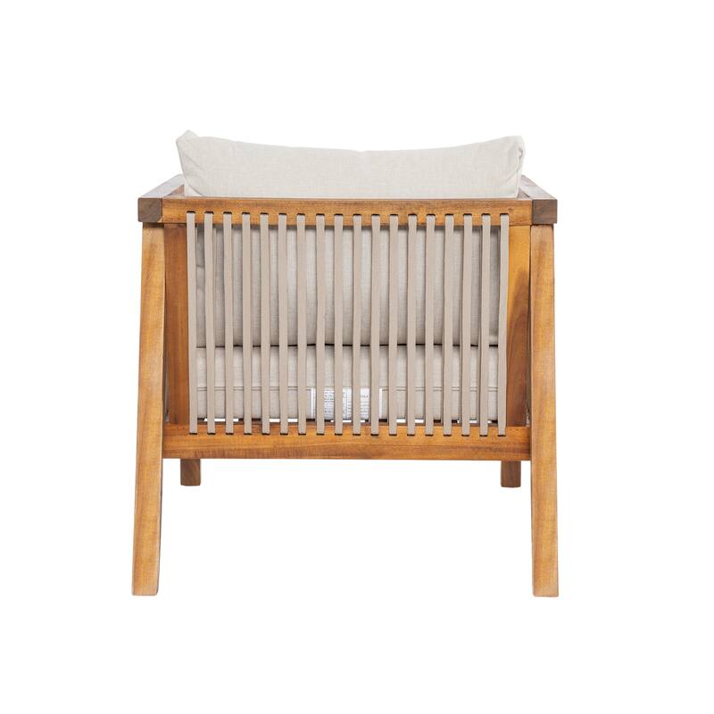 Christopher Knight Home - Outdoor Modern Solid Acacia Wood with Handwoven Rope Sides and Cushions Weather-Resistant