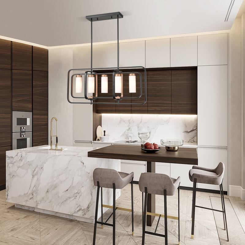 Light Society Rex Chandelier - Black/Gold/Opal