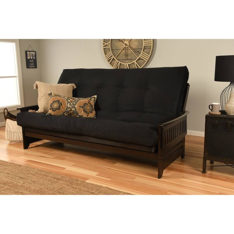 Somette Queen-size Futon Set in Espresso Finish with Suede Mattress