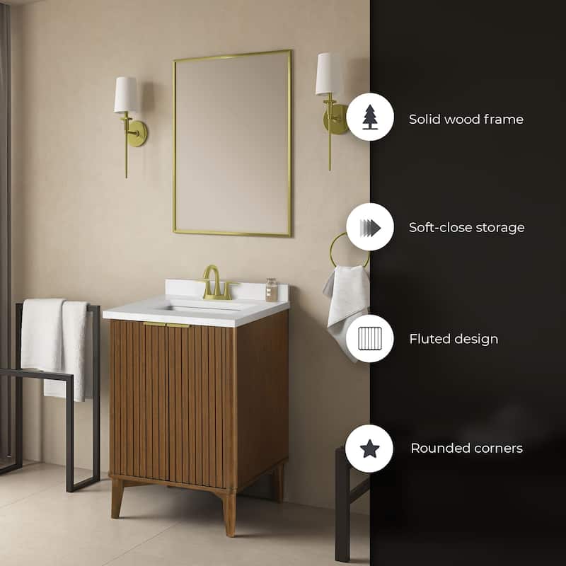 Gabi Bathroom Vanity with White Engineered Stone Top