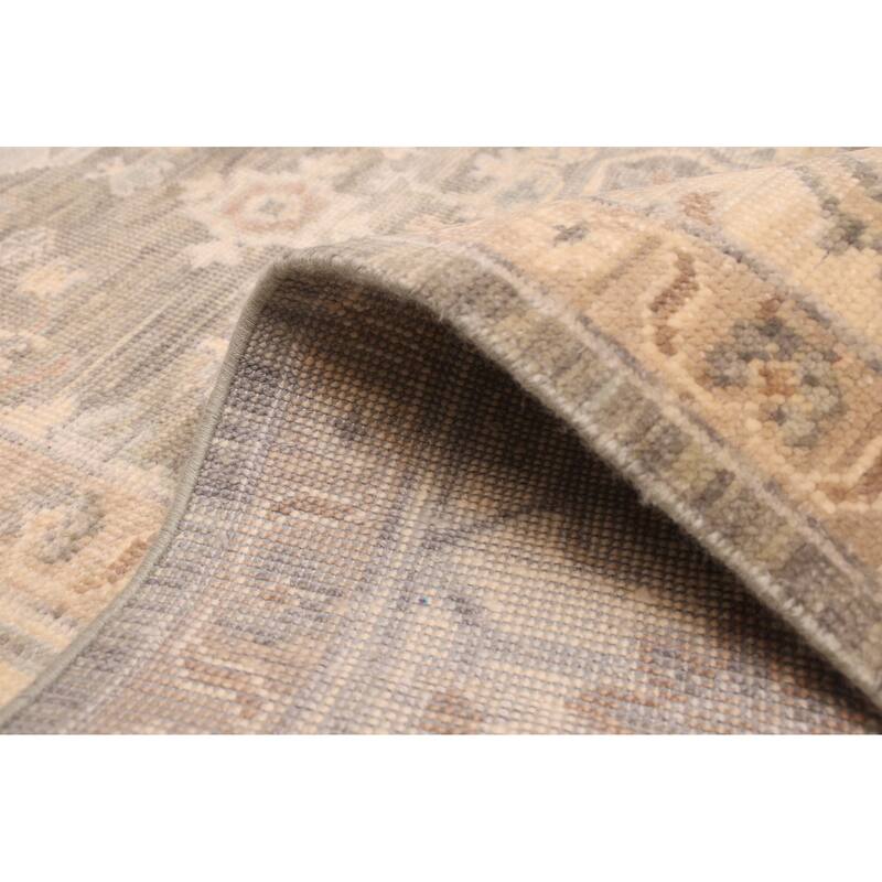 ECARPETGALLERY Hand-knotted Modern Oushak Dark Olive Green Wool Rug - 9'0 x 11'11