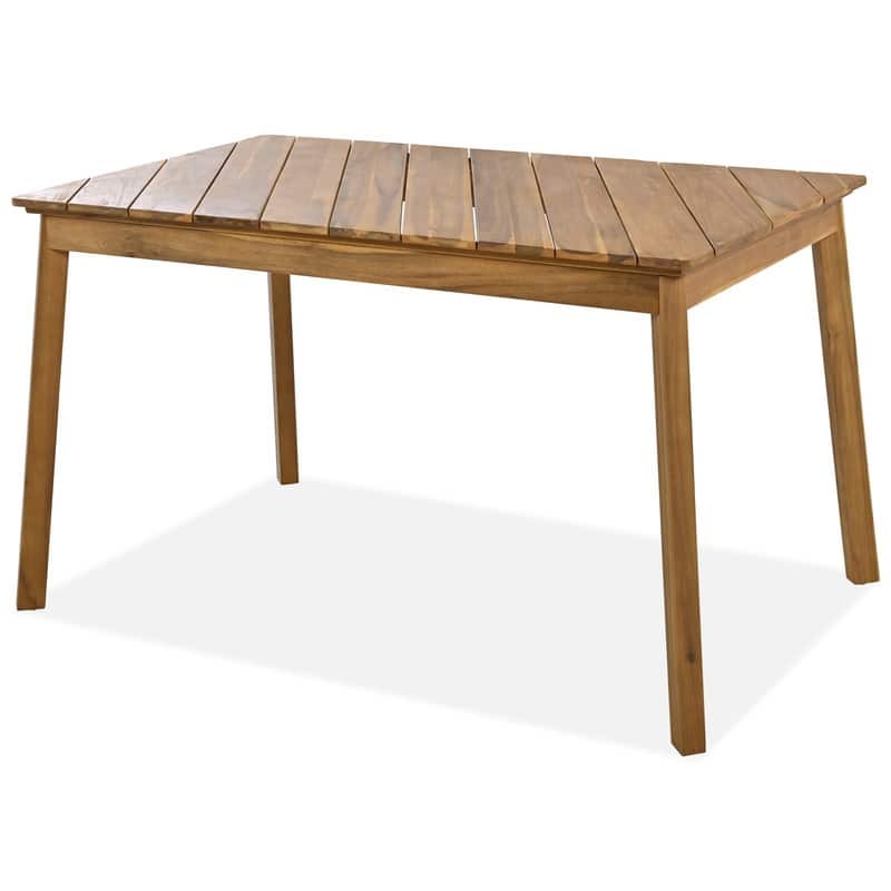 3-Piece Acacia Wood Picnic Table Set with 2 Benches, Diagonal Grain Design for Indoor & Outdoor Use