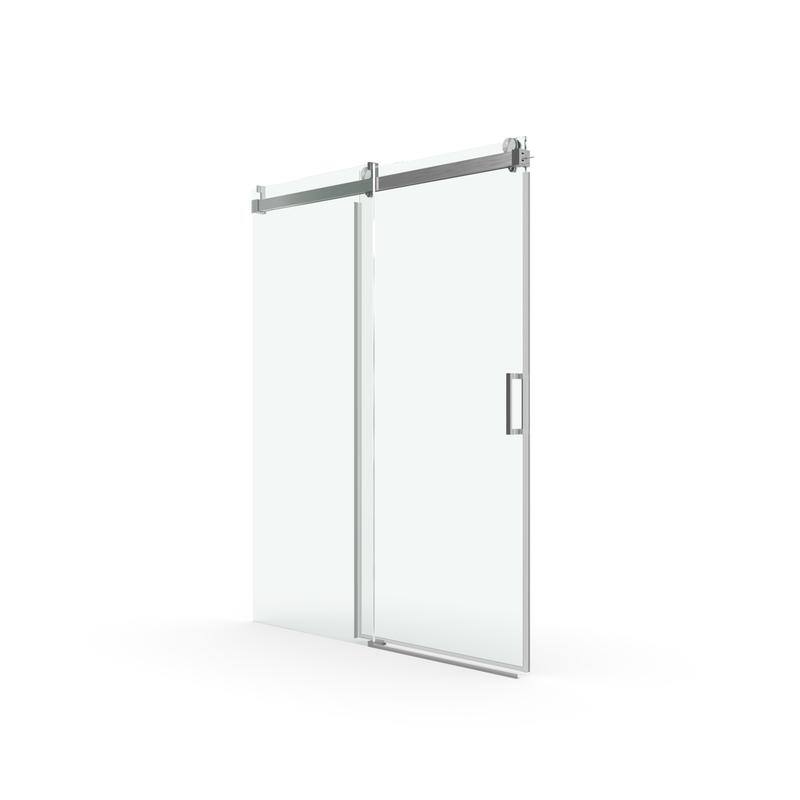 ABRUZZO 56-60" W x 76" H Frameless Soft-Closing Single Sliding Shower Door 1/4" (6mm) Explosion-Proof Tempered Glass