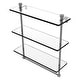 preview thumbnail 39 of 53, Allied Brass Foxtrot Collection 16 Inch Triple Tiered Glass Shelf with Integrated Towel Bar 16 - Matte Gray