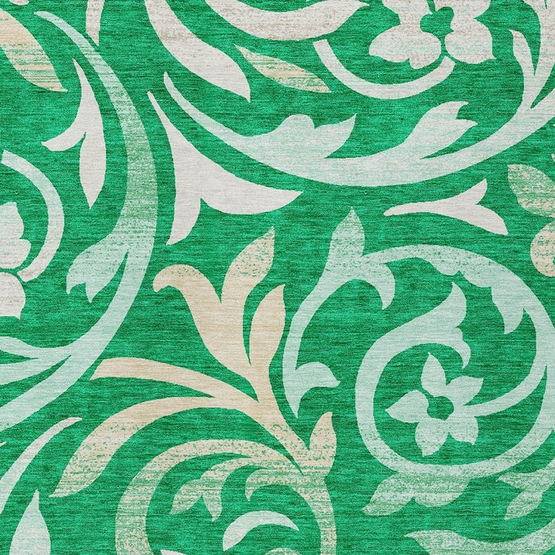 HomeRoots Floral Transitional Rectangle Outdoor Rug