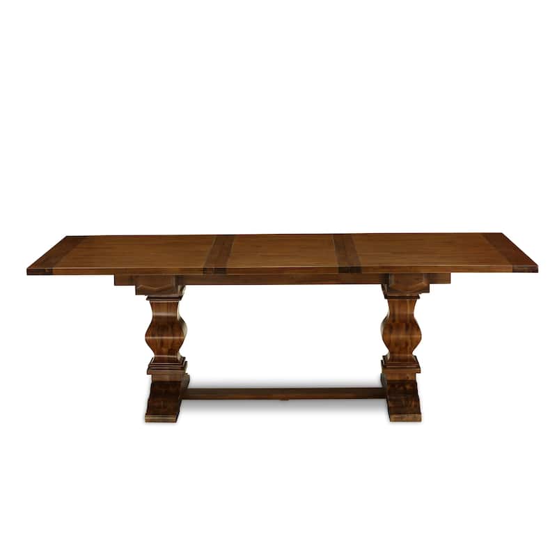East West Furniture Dining Table Set- a Wooden Table and Light Beige Linen Fabric Chairs,(Pieces Options)