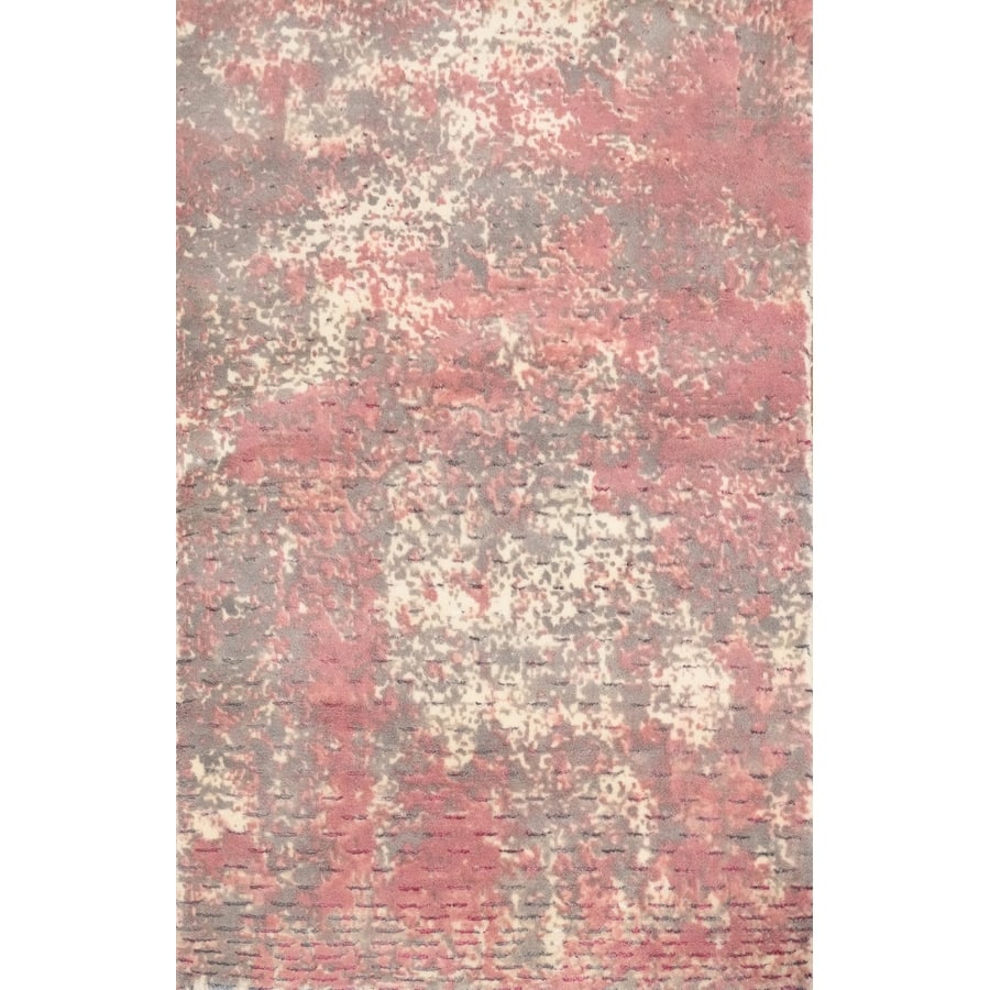 Hand Knotted Oriental Viscose Silk Carpet Modern Abstract Pink Abstract Area Rug - 3' 0'' X 2' 0''