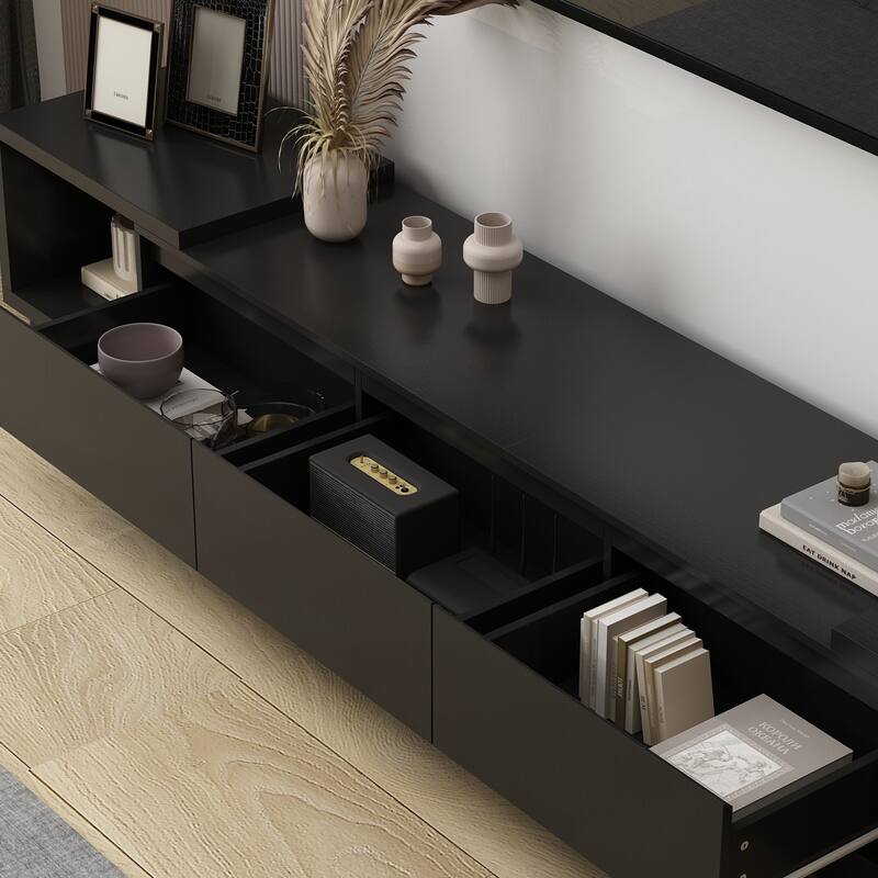 TV Stand in Stretch Entertainment Center Table Retracted Extendable