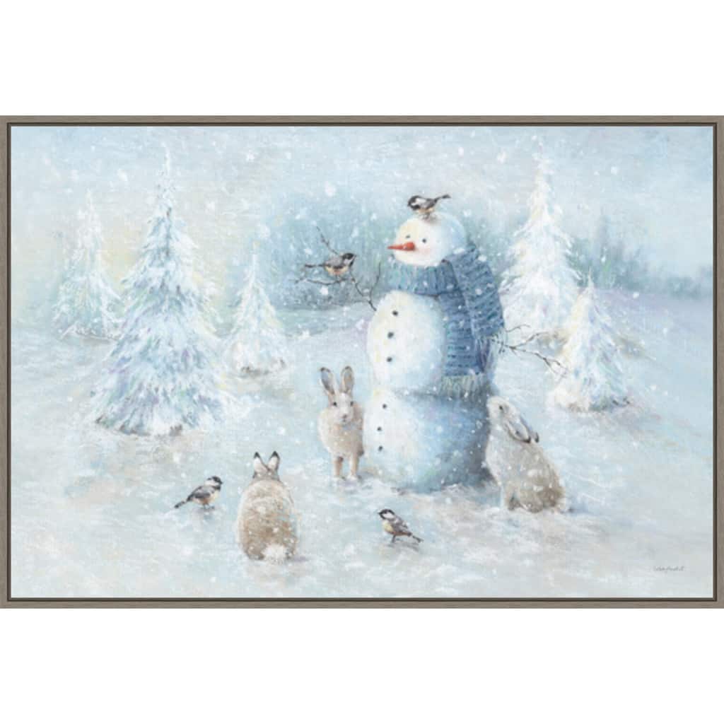 Let it Snow 01 by Lisa Audit Canvas Art Framed - 33 x 23 in