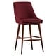 preview thumbnail 11 of 28, Sasha Espresso Barrel Back Counter Stools (Set of 2) iNSPIRE Q Modern Tawny Port Red Linen