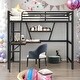 preview thumbnail 1 of 22, Modern Twin Size Metal MDF Loft Bed With Built-in Desk And Shelf for Bedroom Black