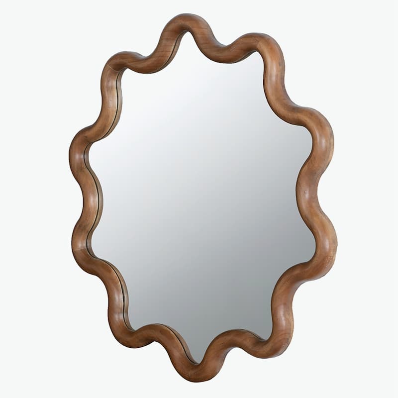 31" x 30" Wooden Accent Mirror with Unique Frame