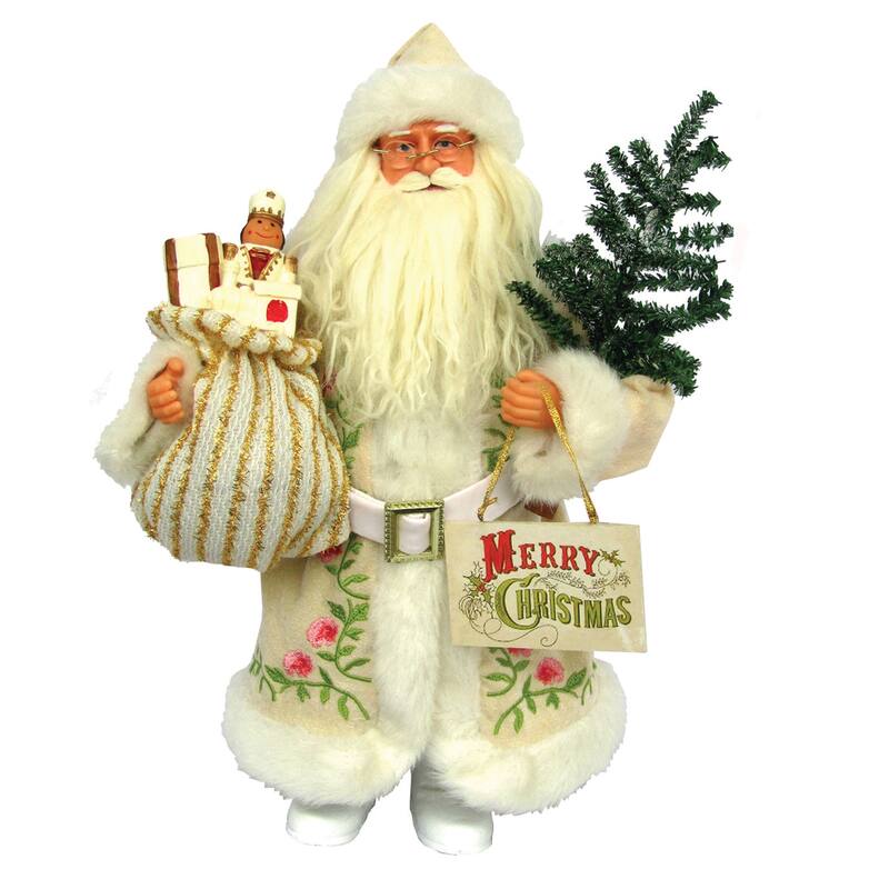 15" Victorian Times Santa - White