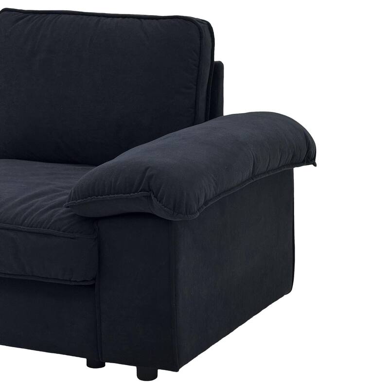 79" Loveseat Sofa Couch with Under-Seat Storage, Elegant 2-Seater Settee with Pillow Top Armrests for Living Room