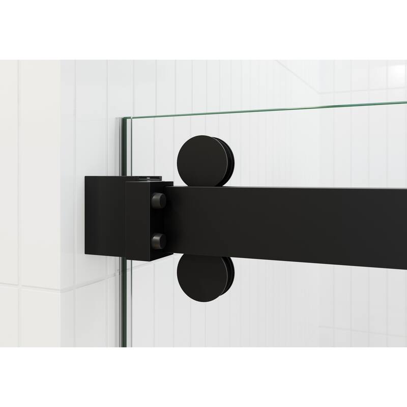 Polaris 60 in. x 60 in. Fully Frameless Glass Sliding Bypass Bathtub Doors with Square Hardware