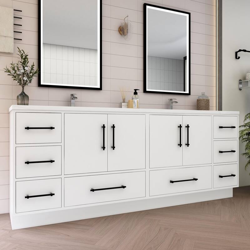 Victoria 84'' Freestanding Vanity with Double Reinforced Acrylic Sink - 83.5