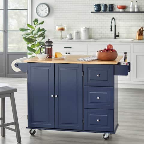 3-drawer Drop Leaf Kitchen Cart