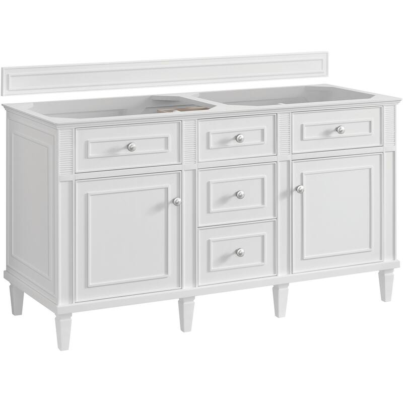 James Martin Vanities 424-V60D-M Lorelai 60" Free Standing Double - Bright White