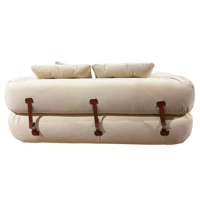 JASIWAY Modern Convertible Sleeper Sofa Chair Bed, White