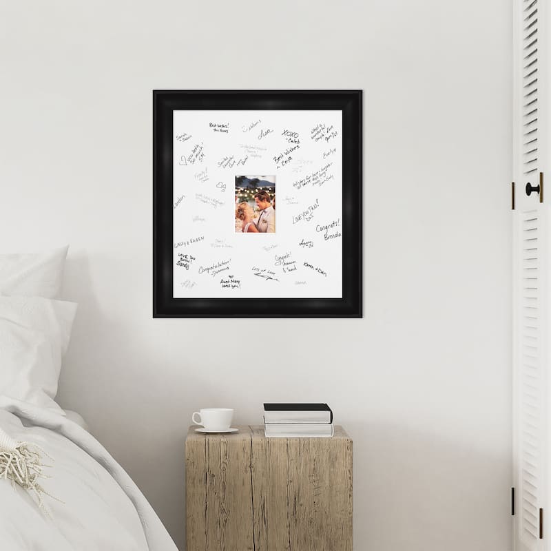 Grand Signature Mat Picture Frame - Autograph Photo Frame Guest Book Alternative for Weddings, Graduations, or Retirement