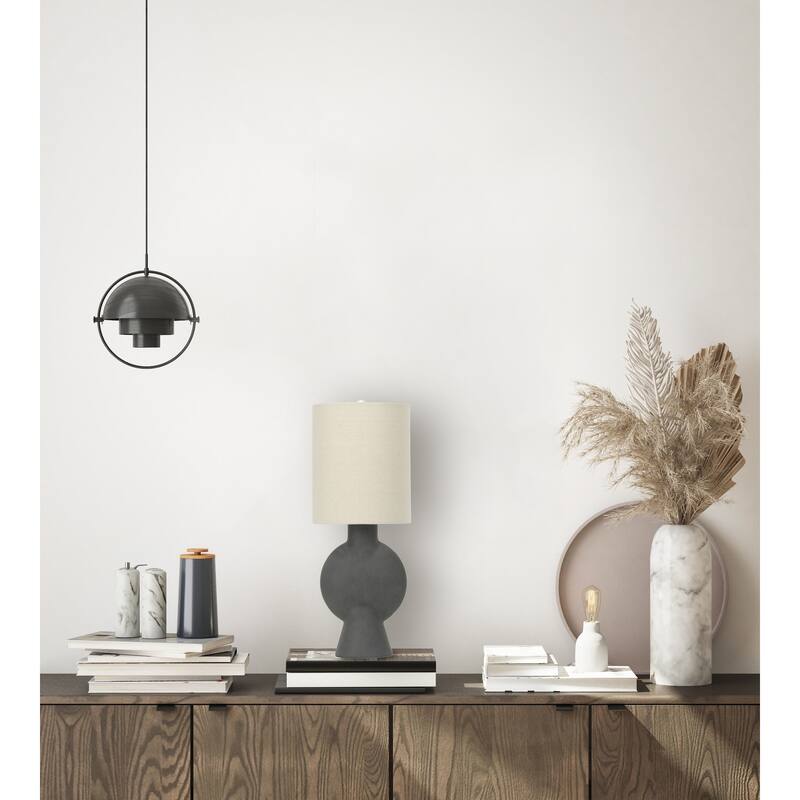 Terracotta Table Lamp with Linen Shade