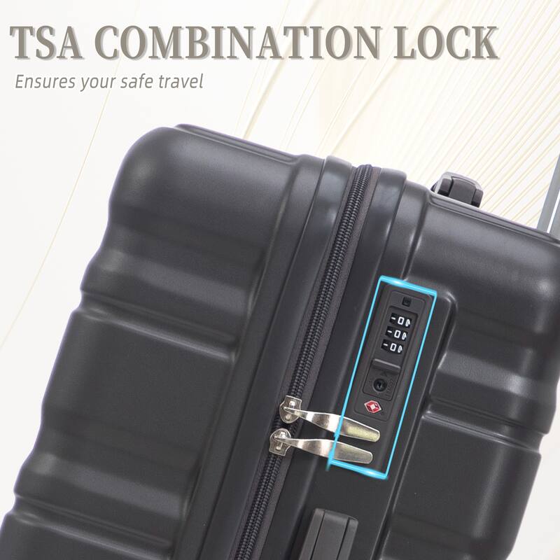 3 PCS in ABS Spinner Wheel Luggage, TSA Combination Lock