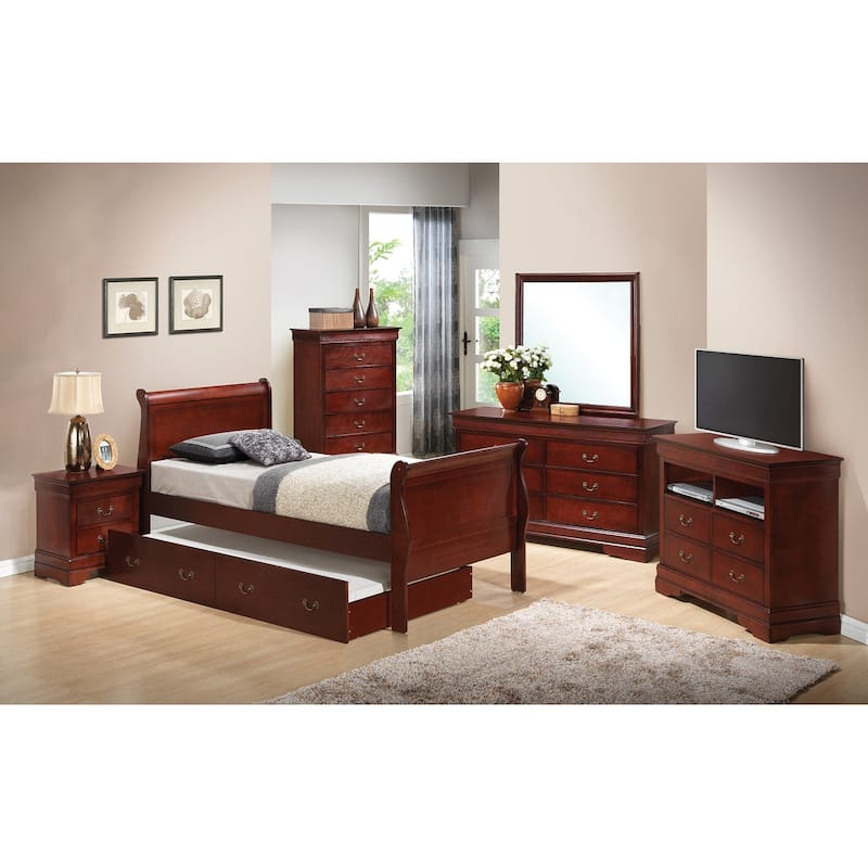 Louis Philippe Twin Trundle Bed with Trundle