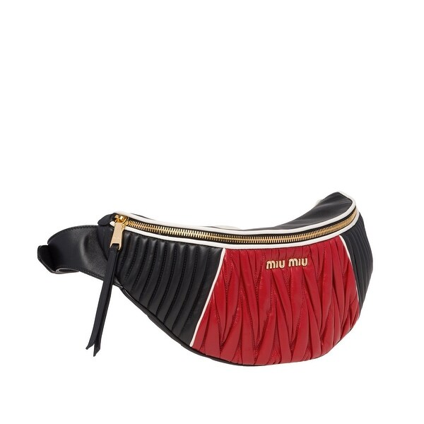 red and black fanny pack