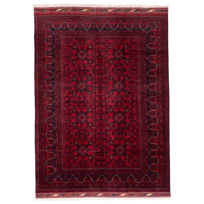 ECARPETGALLERY Hand-knotted Finest Khal Mohammadi Red Wool Rug - 4'11 x 6'10