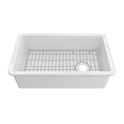 Whitehaus WHUF3119 Fireclay 31" Undermount Single Basin Fireclay