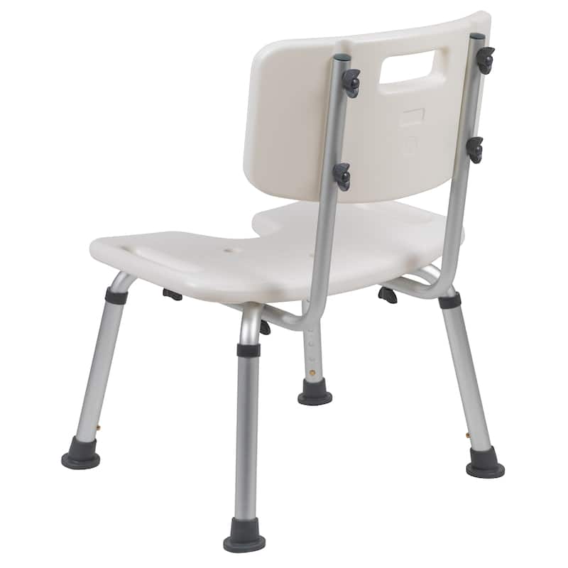 Tool-Free 300 Lb. Capacity, U-Shaped Adjustable White Bath & Shower Chair