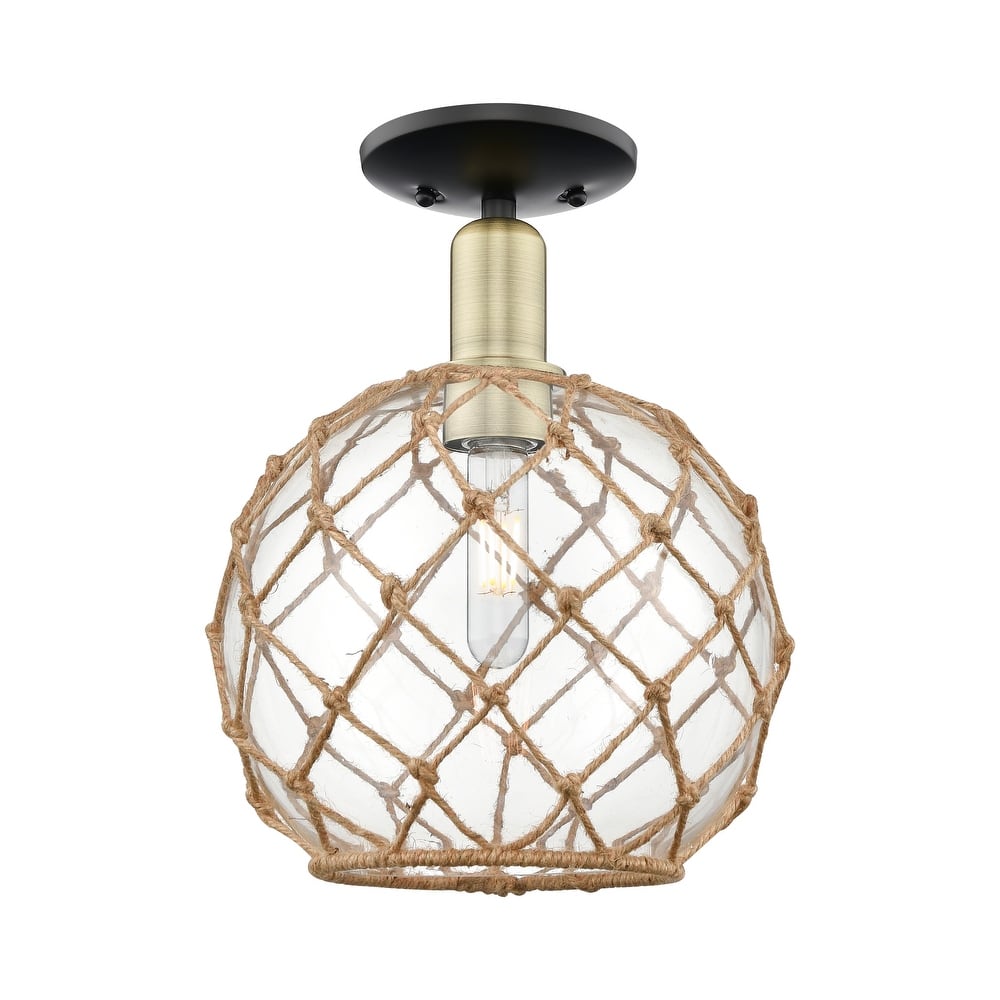 Innovations Lighting Endless Possibilities Arcadia - Farmhouse Rope - 1 Light 10" Semi-Flush Mount