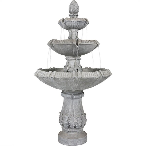 Sunnydaze 3-Tier Gothic Finial Outdoor Garden Water Fountain - 73