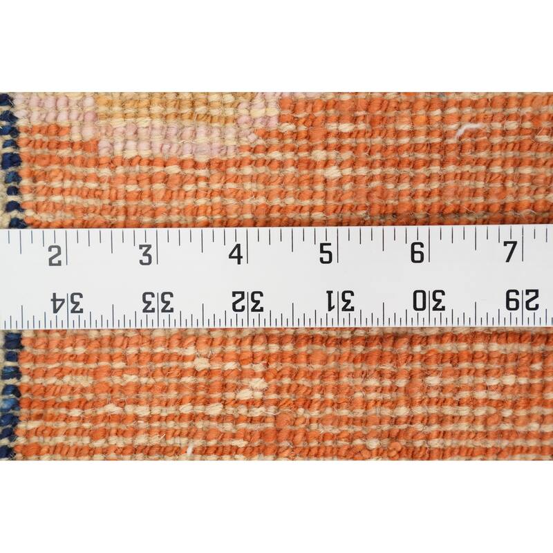 Hand Knotted Oriental 100% Wool Carpet Transitional Floral Navy Blue & Blues Oushak Area Rug - 9' 10'' X 8' 3''