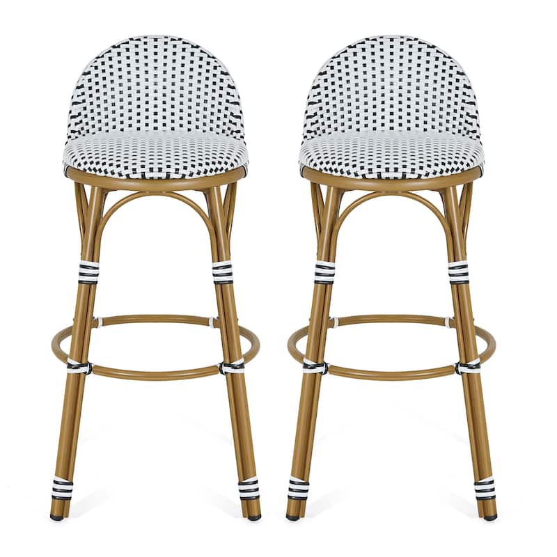 Scott Living Alura Outdoor Bar Stool Woven Wicker - 2-Piece