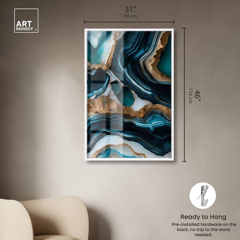 Teal Tectonic II Shadowbox by Art Remedy