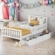 preview thumbnail 2 of 16, Wooden Twin Size Platform Bed with 2-Drawers and Guardrails, White