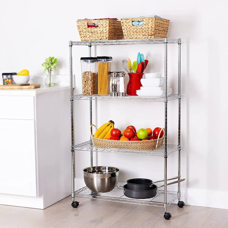 4-5 Tiers Storage Shelving Unit Adjustable Metal Organizer Wire Rack