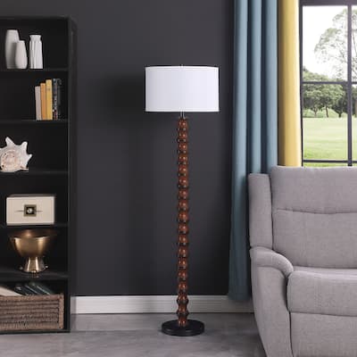 61 In. Coastal Littoral Wood Insp Floor Lamp