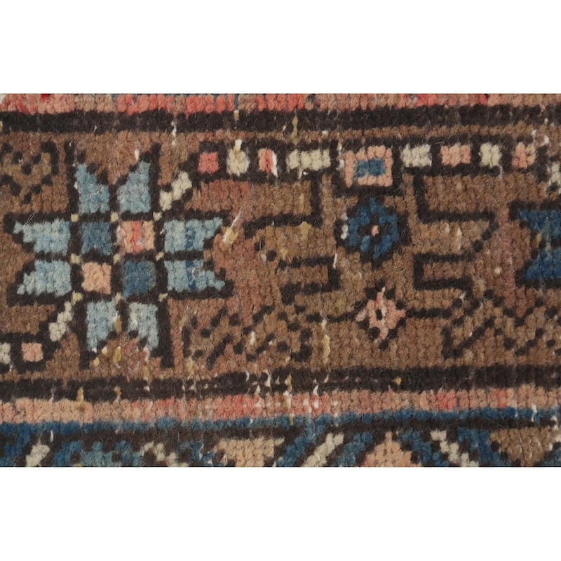 Hand Knotted Oriental 100% Wool Carpet Traditional Tribal Brown Gharajeh Area Rug - 4' 8'' X 2' 8''