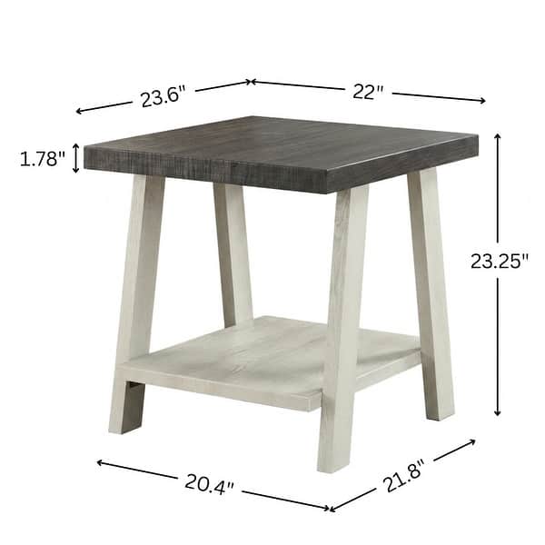 dimension image slide 4 of 12, Roundhill Furniture Athens Contemporary Wood Shelf End Table