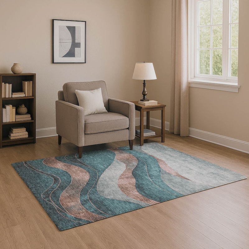 Premium Washable Super Soft Mayfield Rug - Teal - 8' x 10'