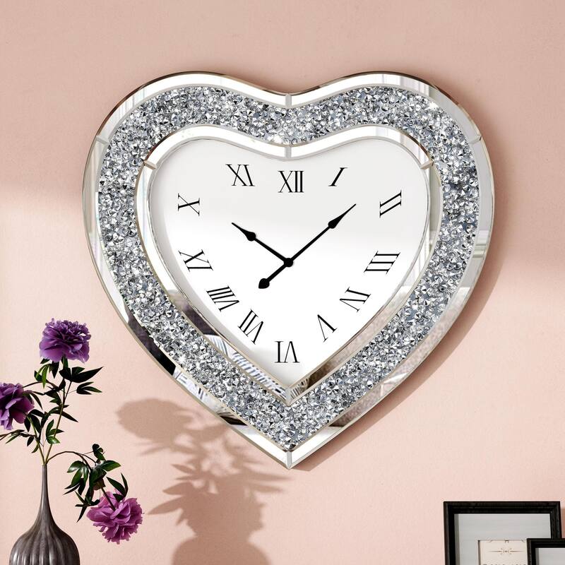 Mirrored Silver Wall Clock