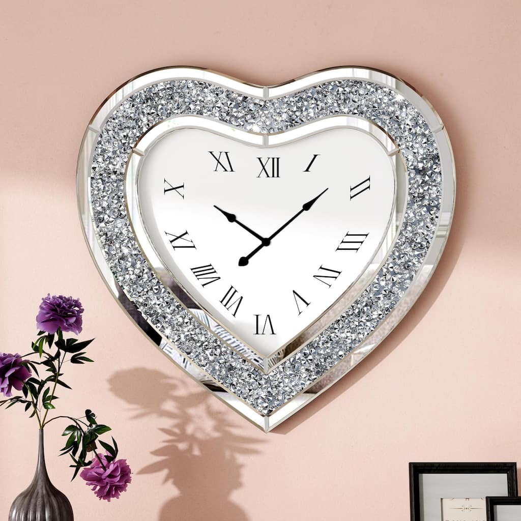 Mirrored Silver Wall Clock
