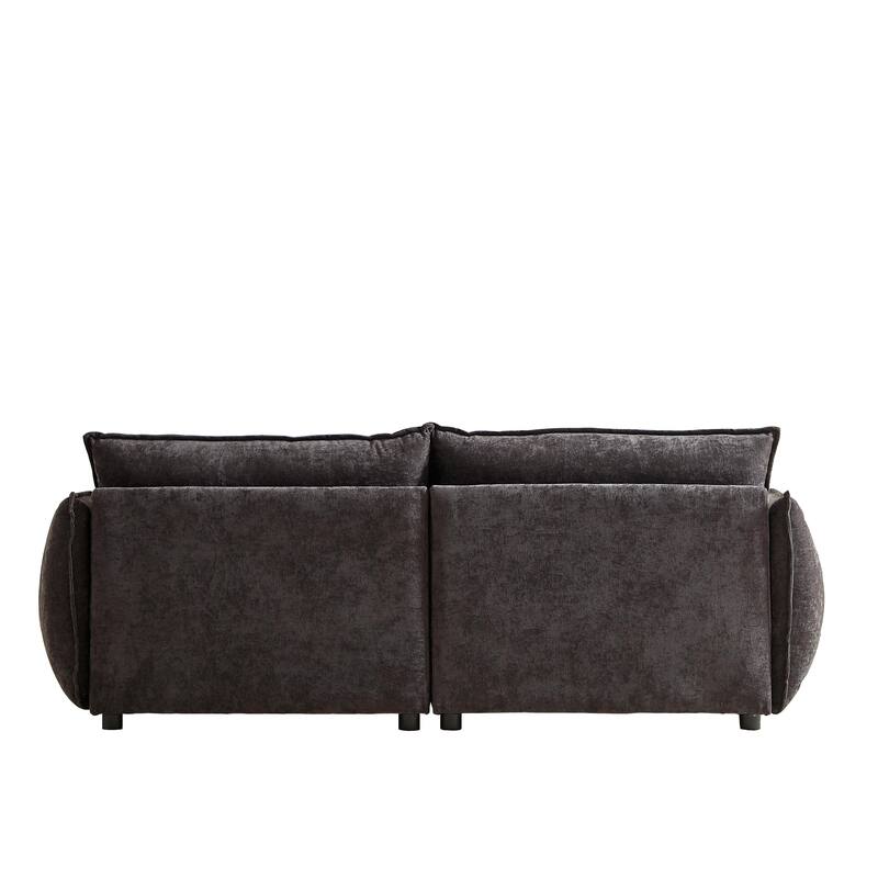 Convertible Chenille Sleeper Sofa Couch with Pillows, Modern Design for Living Rooms